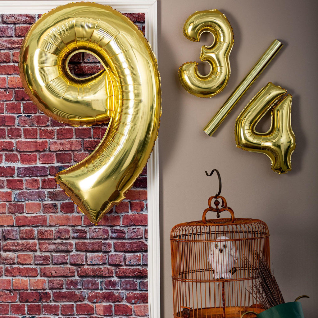 13in Air-Filled White Gold Number (0-9) Balloon